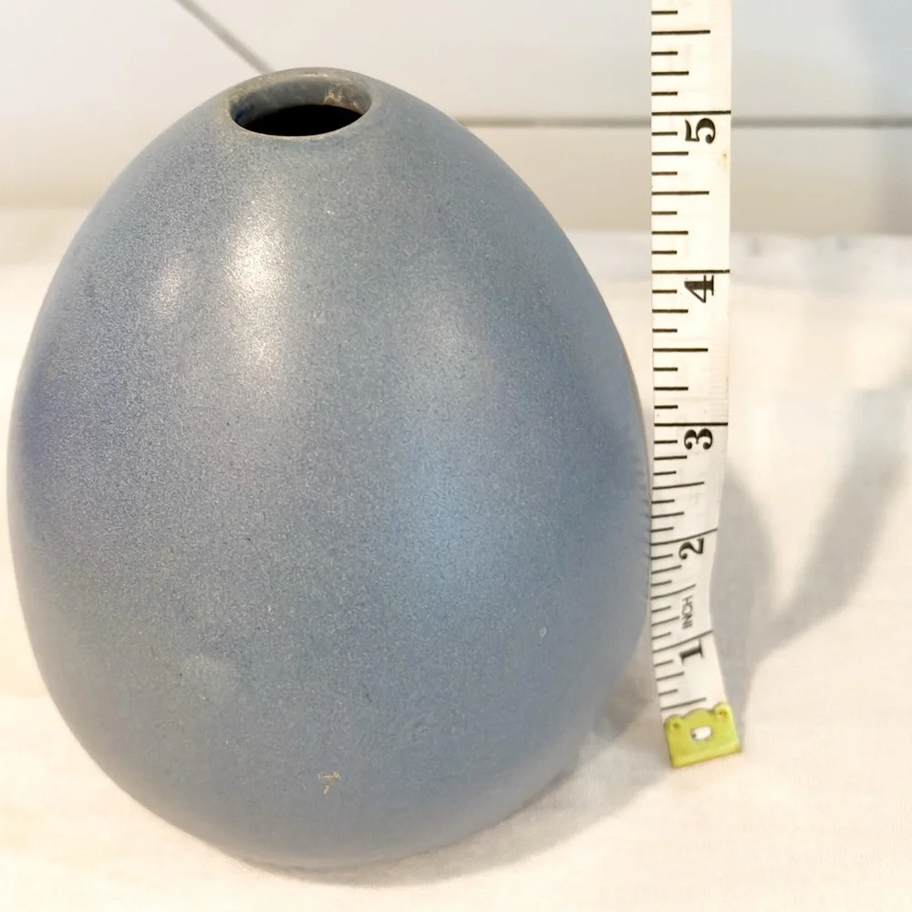 West Elm Slate Blue Ceramic Egg Vase